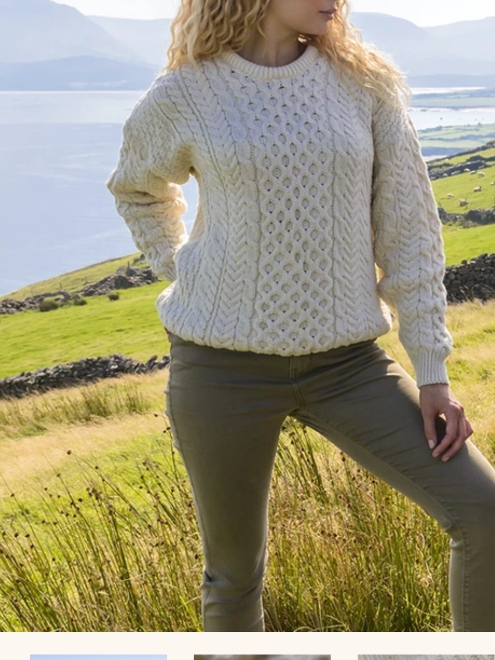Aran Sweater Market Inisheer Ladies Traditional Merino Wool M